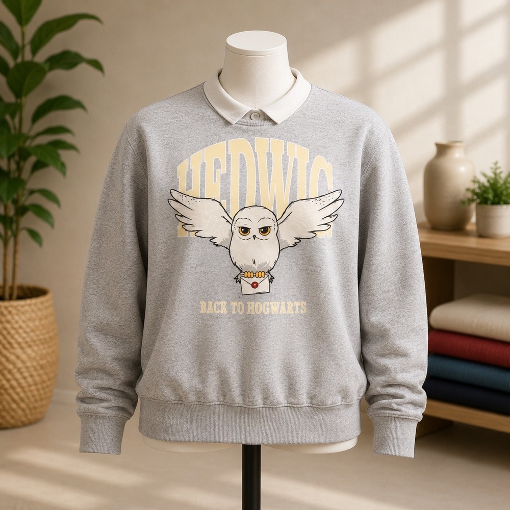 H&M Harry Potter Hedwig Sweatshirt Kids 12-14Y Grey Hogwarts Graphic Pullover - Picture 1 of 7